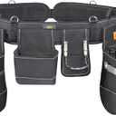 6 PCS Tool Belt for Men, 31 Pockets and Loops, 600D Denier Fabric Carpenter Electrician Framing Tool Belt, Durable Premium Tool Rig, 36-49In, Black,