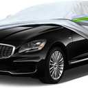 Full Car Cover Universal 6 Layers Outdoor Thicked All Weather Cover, Sunshield, Waterproof, Snow Proof, UV Proof, Scratch Proof, Bird Droppings, 6 Reflective Strips, Fits Sedans up 205"-216"