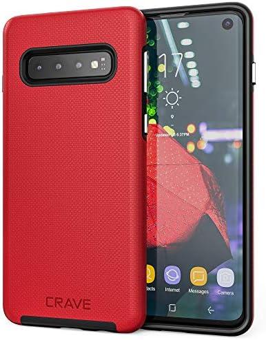Crave Dual Guard Red Galaxy S10 Case - Shockproof, Dual Layer Protection for Samsung S10