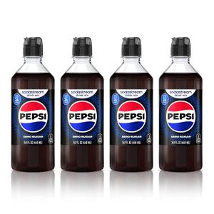 SodaStream Pepsi Zero Sugar New Pour Bottle Beverage Mix 14.9 Fl Oz (Pack of 4) (EXP 12/30/26)