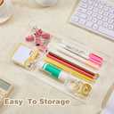 Briwooody Clear Acrylic Desk Drawer Organizer 11 x 6.1 x 1.38 Inch Storage Tray Organizer for Pens, Stationery, Desktop, Office, Bathroom, Kitchen, Makeup Supplies (6 Compartments)