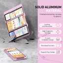 Nursing Clipboard Foldable, Foldable Clip Board w/Nursing Edition Medical Charts,3 Layers Aluminum, Nurse Note w/Low Profile Clip&Pen Clip for Students, Nurses and Doctors, Baby Pink