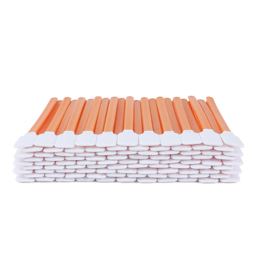 AAwipes 4.92" Lint Free Swabs (100 pcs, Large Flat Sqaure Head 13.5 mm/0.53", Orange, Polyester) Cleanroom Polyester Swabs Multi-Purpose Swab Sticks Microfiber Cleaning Swabs (A5125A)