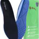 OrthoComfoot Plantar Fasciitis Relief Comfort Insoles: Low Arch Support Shoe Inserts for Men Women, Heavy Duty Work Boot Orthotic Steppers Insoles for Standing All Day, Size 10 Men/12 Women (W1-black)