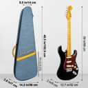 MUZNOTE Electric Guitar Bag, Electric Guitar Case Padded Electric Guitar Gig Bag 13mm Padding Soft Guitar Case with Neck Strap, Back Hanger Loop, Blue