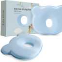 Soft and Breathable Baby Pillow with Memory Foam and Bear Design (Blue)