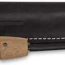 BPSKNIVES Black Belt Knife Sheath with Fire Steel - Leather Sheath for Fixed Blade Knife with Fire Starter - Outdoor, Hunting, Bushcraft, Camping Fixed Blade Knives