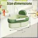 Suction Cup Sink Corner Rack, Suction Cup Sink Corner Rack Strainer, Triangle Storage Rack with Drain Hole, Corner Sink Trash Catcher for Food Waste (Green)