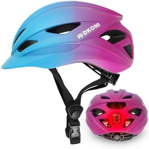 DKONI Bike Helmet Adult Urban:Bicycle Helmet for Men Women with USB Charge Detachable Taillight Helmets for Commuter Cycling Scooters L
