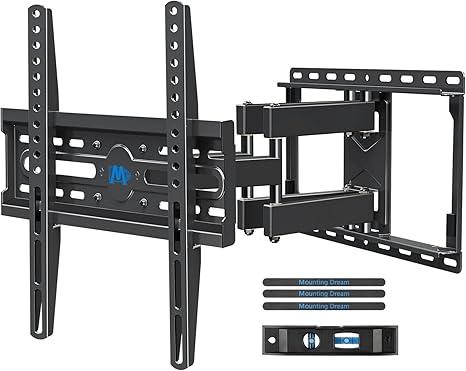 Mounting Dream TV Wall Mount for 32-65 Inch Television, Mount with Swivel and Tilt, Full Motion Bracket with Articulating Dual Arms