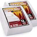 RAINDEWAY 12 Mil Heavy Duty White Tarp 6x10 Feet (2 Pack), UV Resistant, Waterproof, Weatherproof Poly Tarp with Metal Grommets and Reinforced Edges