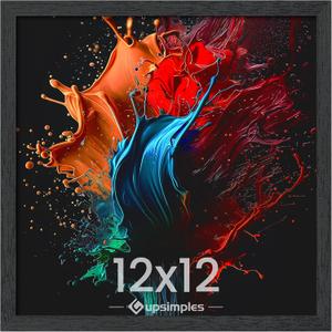 upsimples 12x12 Picture Frame, Wall Gallery Square Frames with Engineered Wood, Black 1 Pack