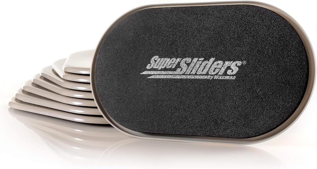 Super Sliders 5 3/4" x 9 1/2" Reusable XL Furniture Sliders Moving Pads for Carpet to Move Your Largest and Heaviest Items, Beige (8 Pack)