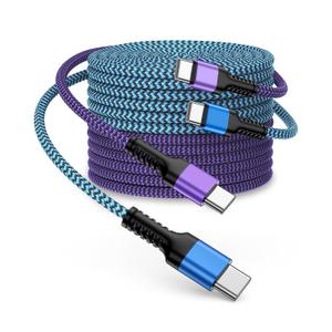 iPhone 15/16/17 Fast Charger Cable 10ft, Extra Long Braided Type C to C Power Cord Fast Charging for Apple iPhone 17/17e/16 Pro Max/16e/15/15Pro Max/15, iPad Pro Air Mini, Galaxy S26/S25, Pixel 10Pro