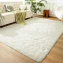 Andecor Soft Large Area Rugs, 9x12 Shaggy Plush Rug for Living Room Bedroom Dorm Boys Girls Room Home Indoor Decor Floor Carpet, Cream White