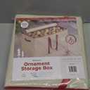 128 Ornament Storage Box, Adjustable Dividers, Stackable Holiday Ornament Organizer with Lid, Durable Fabric Bin for Christmas Decorations, Reinforced Handles, Dustproof & Space-Saving Design (White)