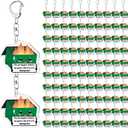 Quelay 100 Pcs Back to School Support Gifts Dumpster Fire Acrylic Keychains Teacher Christmas Employee Appreciation Gifts (Green)