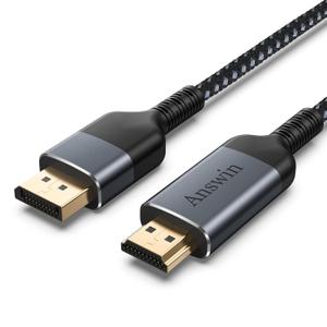 HDMI to DisplayPort Cable 4K HDMI to DisplayPort Uni-Directional 6Ft Cable for PS5, Xbox Series X|S, Mac mini & DP Monitors | HDCP 2.2, Plug & Play, No Driver Needed