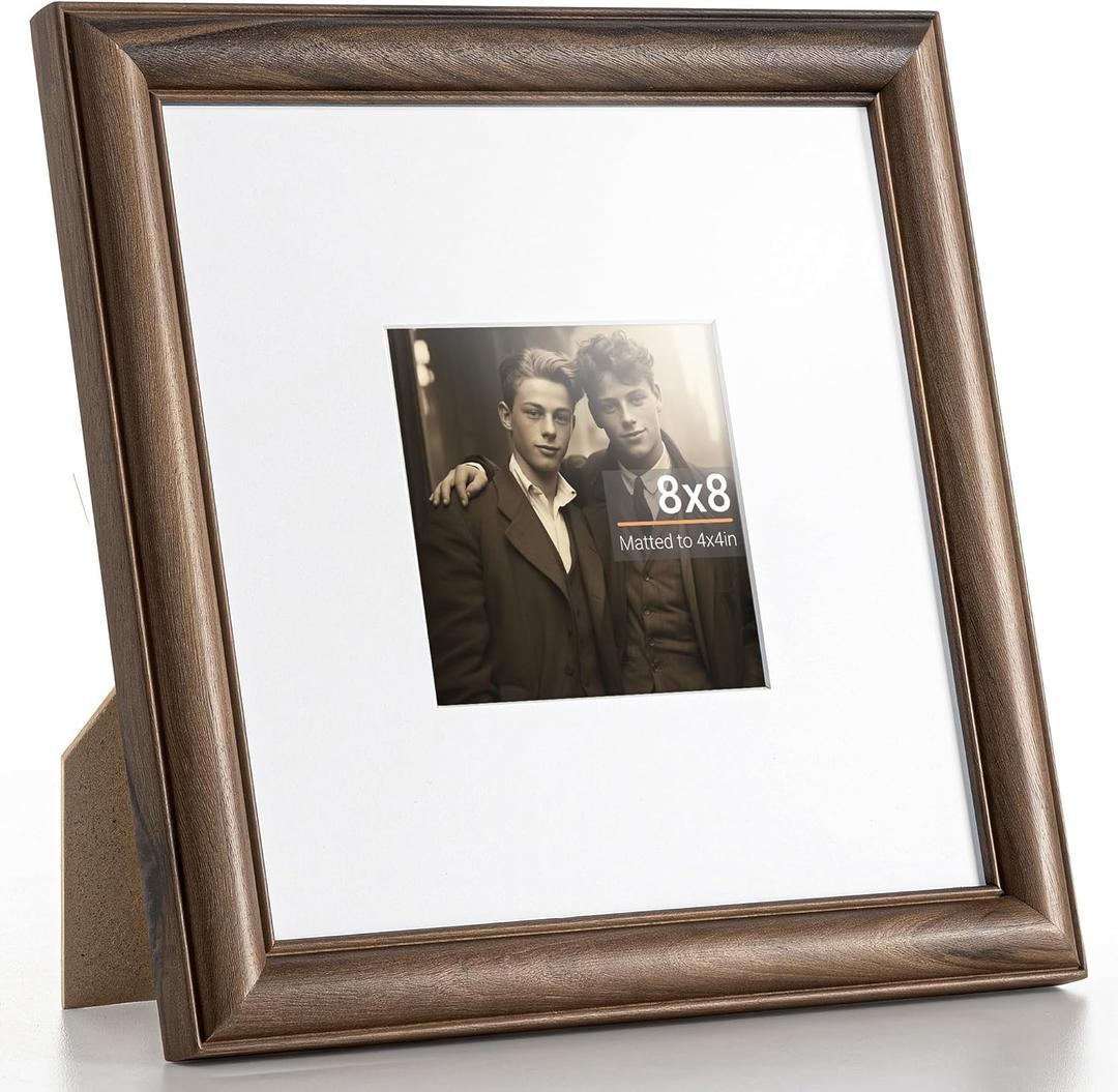 Heimlove 8x8 Picture Frame,8 x 8 Natural Solid Walnut Wood Square Frame with Tempered Glass,8"x8" Handcrafted Wood Frame Matted to 4x4 Photos for Wall or Tabletop Art Photo and Prints,1 Pack Heimlove 8x8 Picture Frame,8 x 8 Natural Solid Walnut Wood Square Frame with Tempered Glass,8"x8" Handcrafted Wood Frame Matted to 4x4 Photos for Wall or Tabletop Art Photo and Prints,1 Pack
