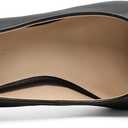 Stiletto Pumps for Women Genuine Leather Pointy Toe Kitten Heels Elegant Gorgeous Closed Toe Slip On Solid Low Heel for Business Casual Ladies Wedding Dress Shoes (7.5)