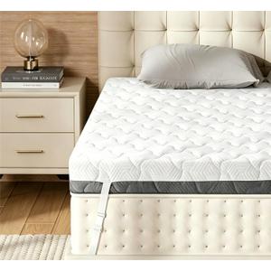 Extra Firm Mattress Topper, 3 Inch Twin Size Firm to Extra Firm Mattress Pad with Dual Sides Flippable for Back Pain, High-Density Bed Topper with Washable Cover, CertiPUR-US, 75" x 38"