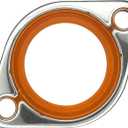 Thermostat Housing Gasket for SBC, Car Thermostat Water Neck Housing Gasket Engine Coolant Outlet Silicone Seal Spacer Replacement with 1/8" Aluminum Carrier for Chevy SBC BBC 265-500(Orange)