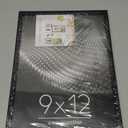 Americanflat 9x12 Picture Frame with Shatter-Resistant Glass - Streamline Collection - Thin Border Photo Frame for Tabletop and Wall Display - Hanging Hardware and Easel Stand Included - Black