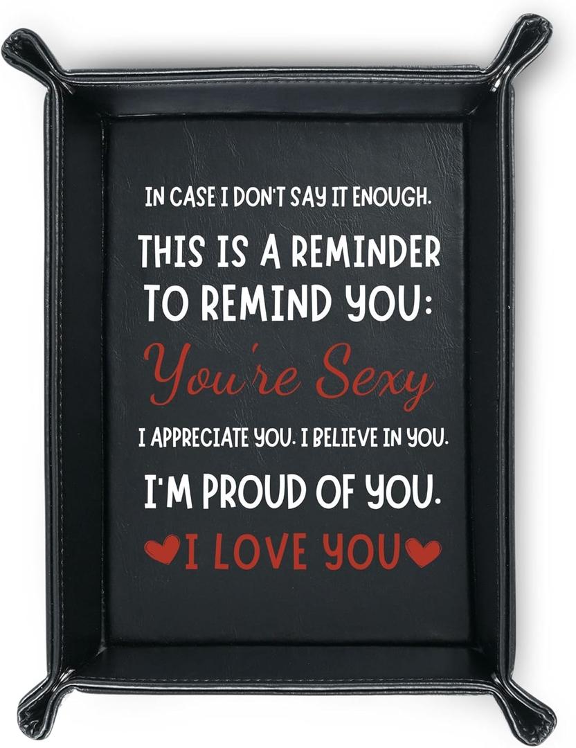 INNObeta Mens Valentines Gifts, Boyfriend Gifts Valet Tray, Anniversaries Gifts, Funny Gifts for Boyfriend, Storage Organizer, Perfect for Birthday, Christmas, Anniversaries - Remind