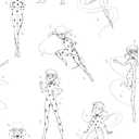 RoomMates Miraculous Ladybug Sketch Charcoal Peel and Stick Wallpaper, RMWS1305 (White)