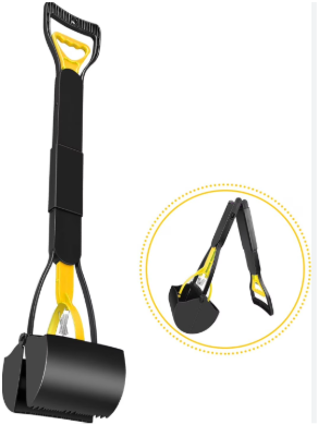 17 Inch Long Handle Pooper Scooper for Small & Large Dogs, Foldable Dog Poop Picker Upper for Yard, Avoid Bending Over for Easy Pick Up