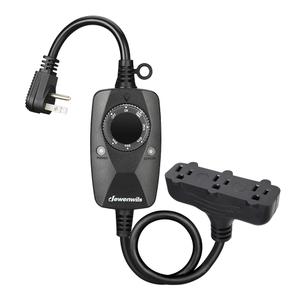 DEWENWILS Light Timer Outdoor Weatherproof with 2 FT Extension Cord, Photocell Timer Switch with 3 Grounded Outlets for Landscape Light, String Lights, UL Listed