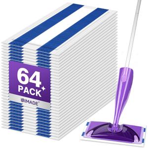 UNIMADE 64 Count Mop Pad Refill Compatible with Swiffer WetJet, Disposable Multi-Layers Mopping Pads for All Hard Surface, Especially Hardwood Floor, Super Absorbent Spray Mopping Pad Refills