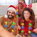 Blowata Christmas Light Necklace, 3PCS Christmas Necklace with 3 Flash Modes, Colorful Xmas Light up Decorations for Christmas Necklaces Party Favors Festival Party Supplies Ugly Sweater Decor