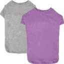 Dog Shirts 2pcs Blank Shirts Soft for Small Medium Large Dogs and Cat Soft and Breathable Apparel Shirts (XL-(16.1~23lb) | Chest(~22.04"), Grey & Purple)