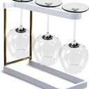 Dishwasher Wine Glass Rack by Pascal Charmolu - 3-Capacity Storage Drying Rack - Tabletop/Countertop Wine Glass Holder (White)