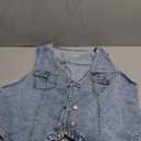 Floerns Women's Plus Size Sleeveless Button Down Jean Vest V Neck Denim Jacket (X-Large Plus, Light Blue)