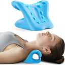 Neck Stretcher and Cervical Traction Device, Relaxer for TMJ Pain and Shoulder Pain Relief, Cervical Traction Device Pillow, Spine and Neck Corrector(Blue)