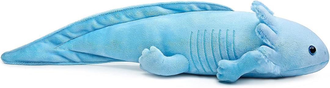 Axolotl Plush - Blue Axolotl Stuffed Animal, Realistic 20" Cute Ambystoma Creepy Amphibians Plush Toys, Unique Plush Gift Collection for Kids