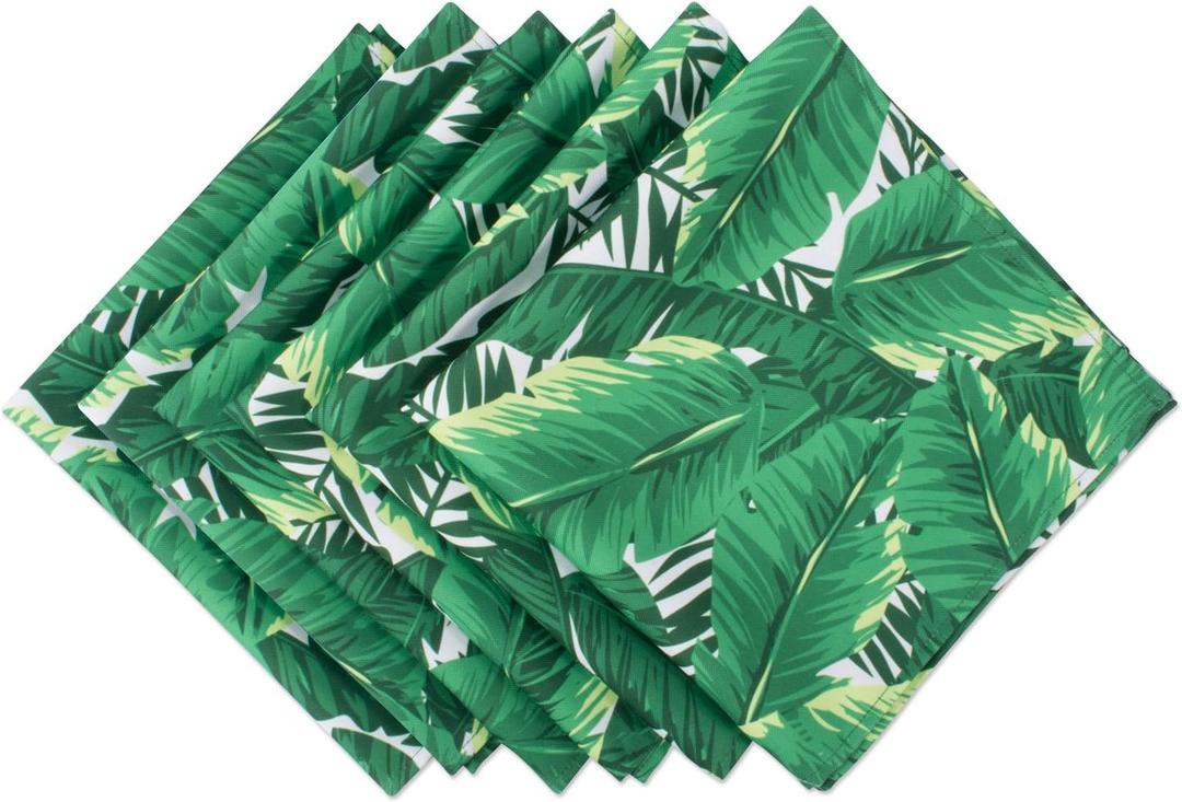 DII Outdoor Tabletop Collection, Stain Resistant & Waterproof, Napkins, Banana Leaf