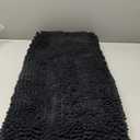 Turquoize Luxurious Non-Slip Shaggy Chenille Kitchen Runner Black Kitchen Rug Ultra Soft Plush Carpet Mat Shag Shower Bath Runner Absorbent Large Bath Mat for Entryway, Size 59 & 20 Inches, Black