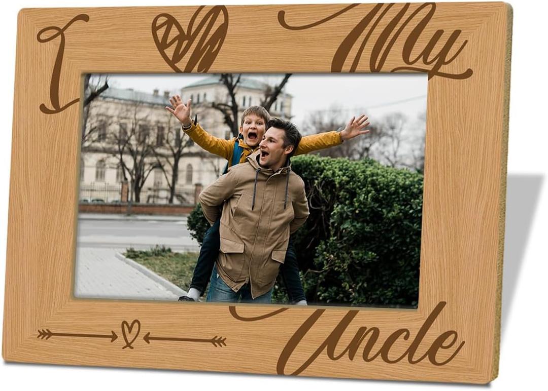Uncles Birthday Gift Idea, Father's Day Present, Gifts for Brother Uncle Godfather, Wooden Tabletop Picture Frame, Fits 4X6 inches of Photo, Photo Frame Gift for Uncle 07
