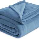 Bedsure Fleece Blankets Queen Size Washed Blue - Bed Blanket Soft Lightweight Plush Fuzzy Cozy Luxury Microfiber, 90x90 inches (Queen (90" x 90"))