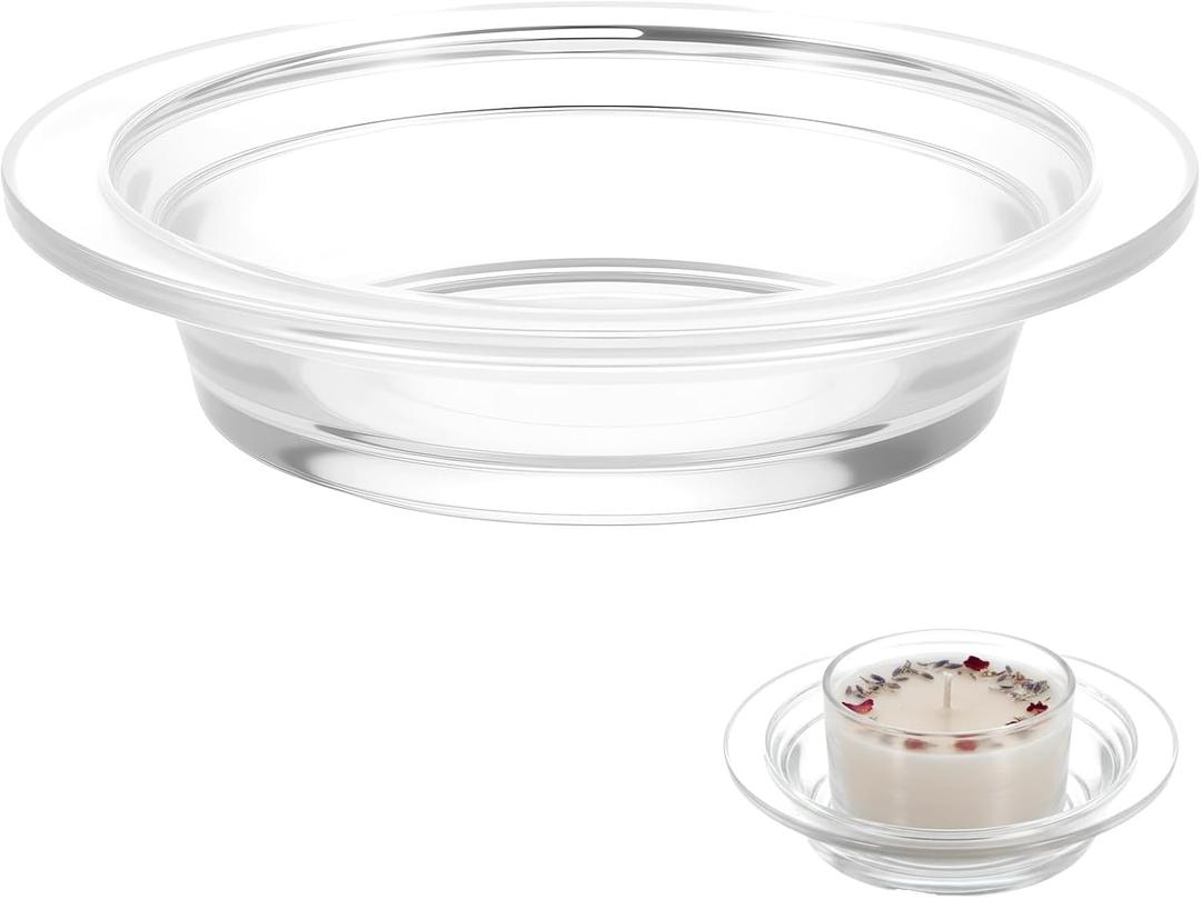 1 Pcs Wax Warmer Replacement Dish 4.5 Inch Glass Heating & Melting Plate Round Aromatherapy Tray Candle Heatings Bowl Replacement Wax Heating Tray for Home Office Lamp Waxes Oil Melting Heatings