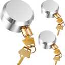 Hotop 3 Pcs Hidden Shackle Padlocks Puck Lock Keyed Alike Trailer Puck Lock 2-7/8" Hidden Heavy Duty Padlocks with 6 Pcs Keys for Trailer Pucks Padlock