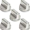 5 Pcs W10850015 Gas Stove Knobs Compatible with Whirlpool Gas Ranges Replace W10850015 W11032553 PD00061875 4845290 AP6333411 PS12578779 EAP12578779