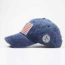 Utaly Distressed American-Flag-Baseball-Hats for Women Men - Retro Low Ponytail Baseball Cap Blue