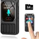 Voice Recorder with Playback, Vormooi 64GB 100Hrs HD Recording Device with 2" Touchscreen, Noise Reduction, Password, MP3 for Meetings Interviews Lectures