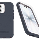 OtterBox iPhone 17 (Only) Bundle: Defender Series Case Indigo Tulip (Blue & Purple) - Case Only - Snaps on MagSafe