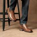 Jousen Mens Chelsea Boots Casual Slip On Boots for Men 8421 Brown 11.5