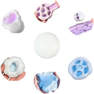 Gezan Shapeable Squishy Toys Stress Balls Stress Relief Sand Glutinous Balls Fidget Toys for Adults Anxiety Relief (Blue,Purple)